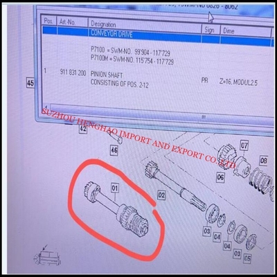 Teile Nr. 911831200 PINION SHAFT Z=16 für Sulzer-Weaving Loom Ersatzteile,MRO-Versorgung für Stoffwerke