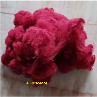 2.5Dtex*51mm feste helle rote aufbereitete Farb-Polyester-Spinnfaser für Füllmaterial, Vliesstoff, spinnend