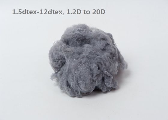Erstklassiges Grey Polyester Raw Material Dyed bereitete Polyester-Spinnfaser ISO9001 auf