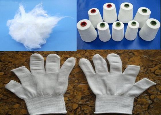 Helles rohes weißes 1.5dtex×38mm Polyester-Rohstoff für die Herstellung des Handschuh-Garns