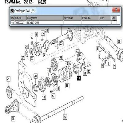 Webstuhl-Ersatzteile TW11 Sammeln-Nocken Sulzer PU P7100 P7150 P7200