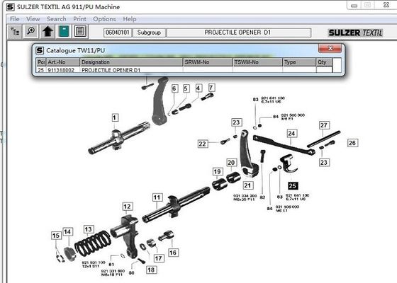 Ersatzteile PU P7100 der Wurföffner Sulzer-Webstuhl-Teil-911318002/Webstuhl