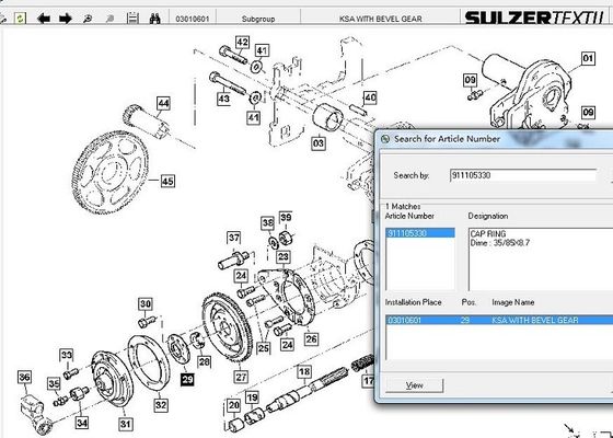 Kappe Ring Part No 911105330 Sulzer-Webstuhl-Ersatzteile PS TW11