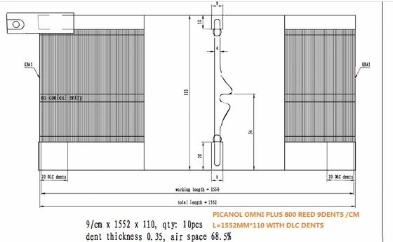 AIRJET DECKT FÜR PICANOL OMNI PLUS 800 REED MIT SCHILF