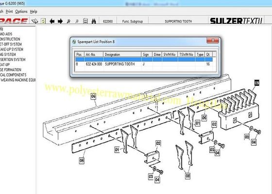 632424000 Sulzer-Rapier-Textilmaschinerie-Ersatzteile G6100 G6200 G6300 F2001